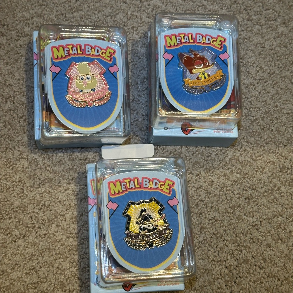 Miniso Zootopia Disney Licensed Pins Badge Set